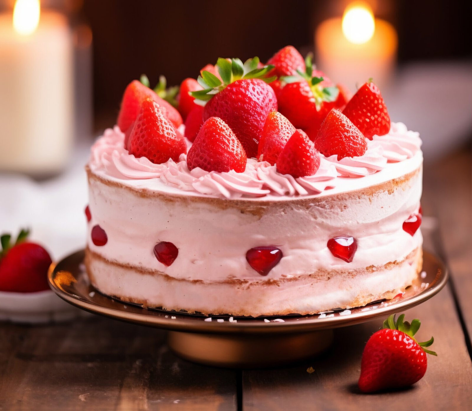 Fresh Strawberry Cream Cake